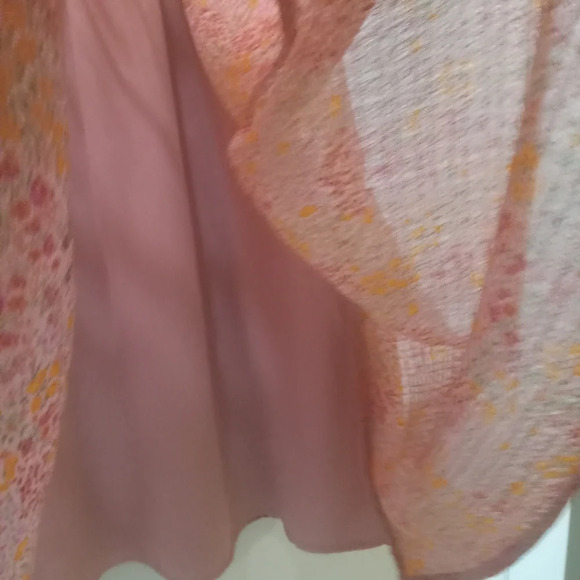 Puff Sleeve Micro Floral Pink Tiered Dress Wild Fable Size XS Mini - Picture 7 of 8